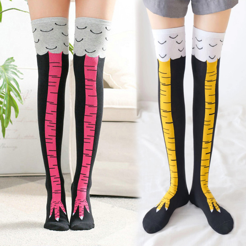 Funny Chicken Leg Socks - 1 Pasang Kaus Kaki Setinggi Lutut