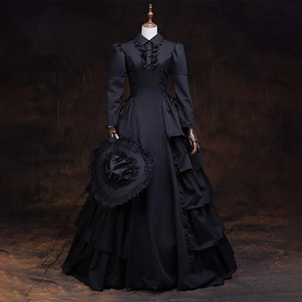 Medieval Renaissance Dress Women - Kostum Cosplay Putri Retro Victoria Abad