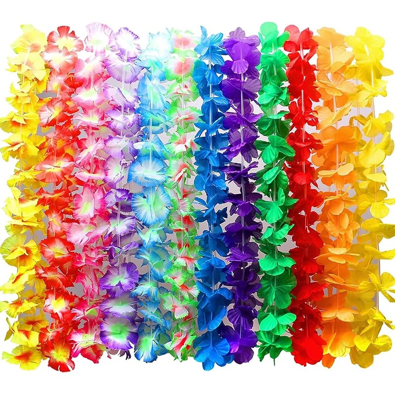 Glow In The Dark Party Glasses - 6/12/24Pcs Kalung Bunga Hawaii untuk Pesta,