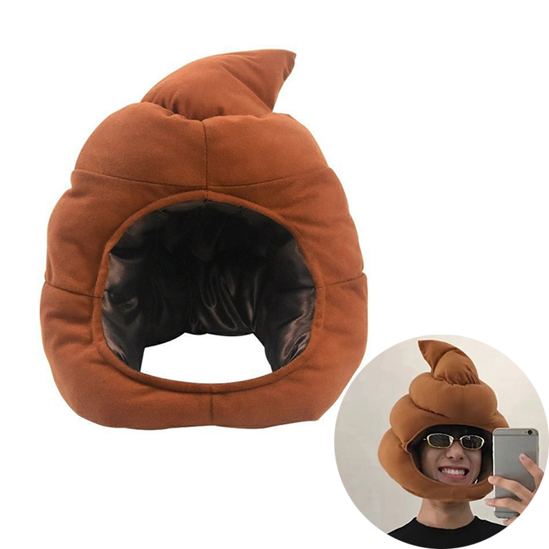 Fake Poop Gag Gift - Topi lembut bentuk kotoran lucu kreatif