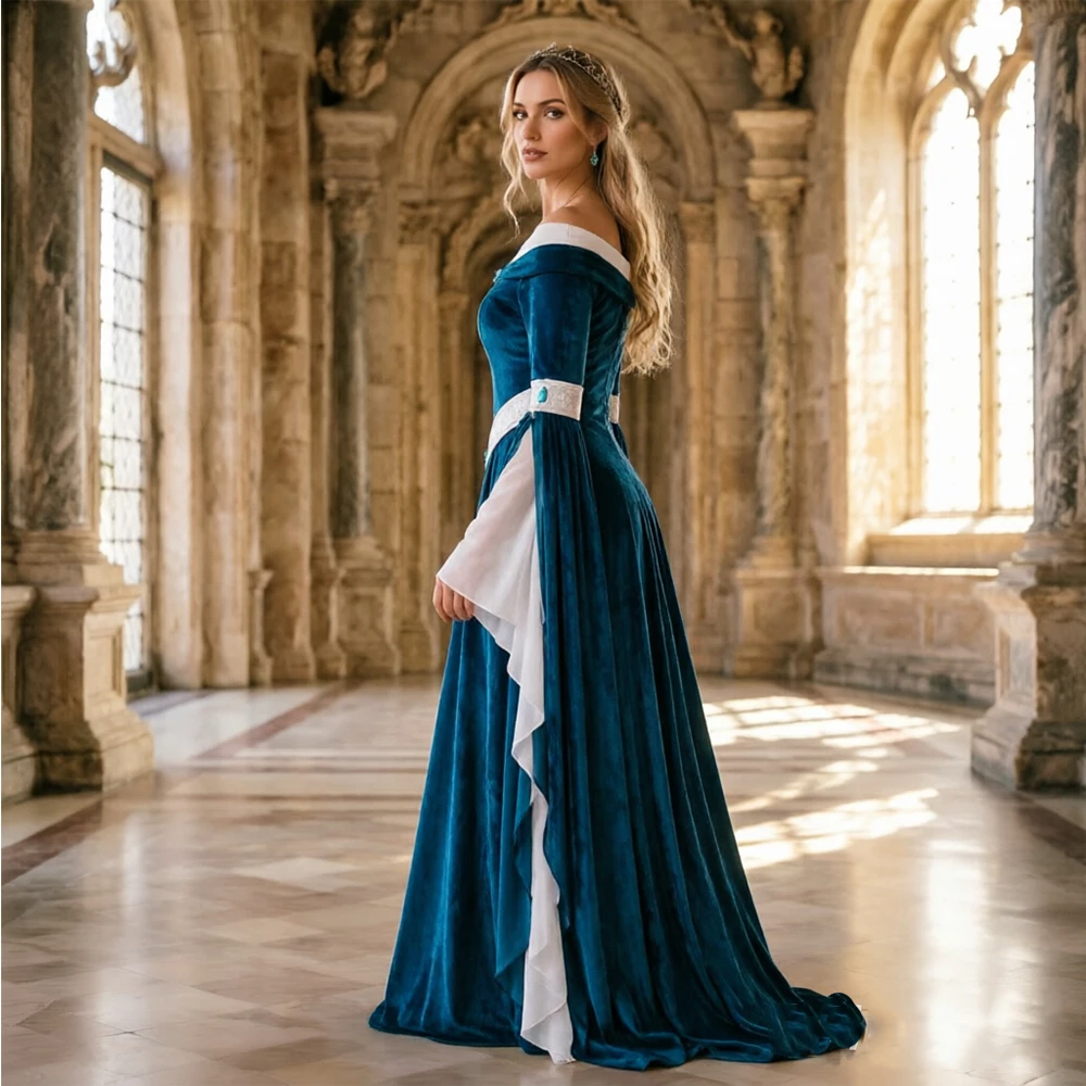 Medieval Renaissance Dress Women - Gaun Gaya Elf Abad Pertengahan Renaisans,