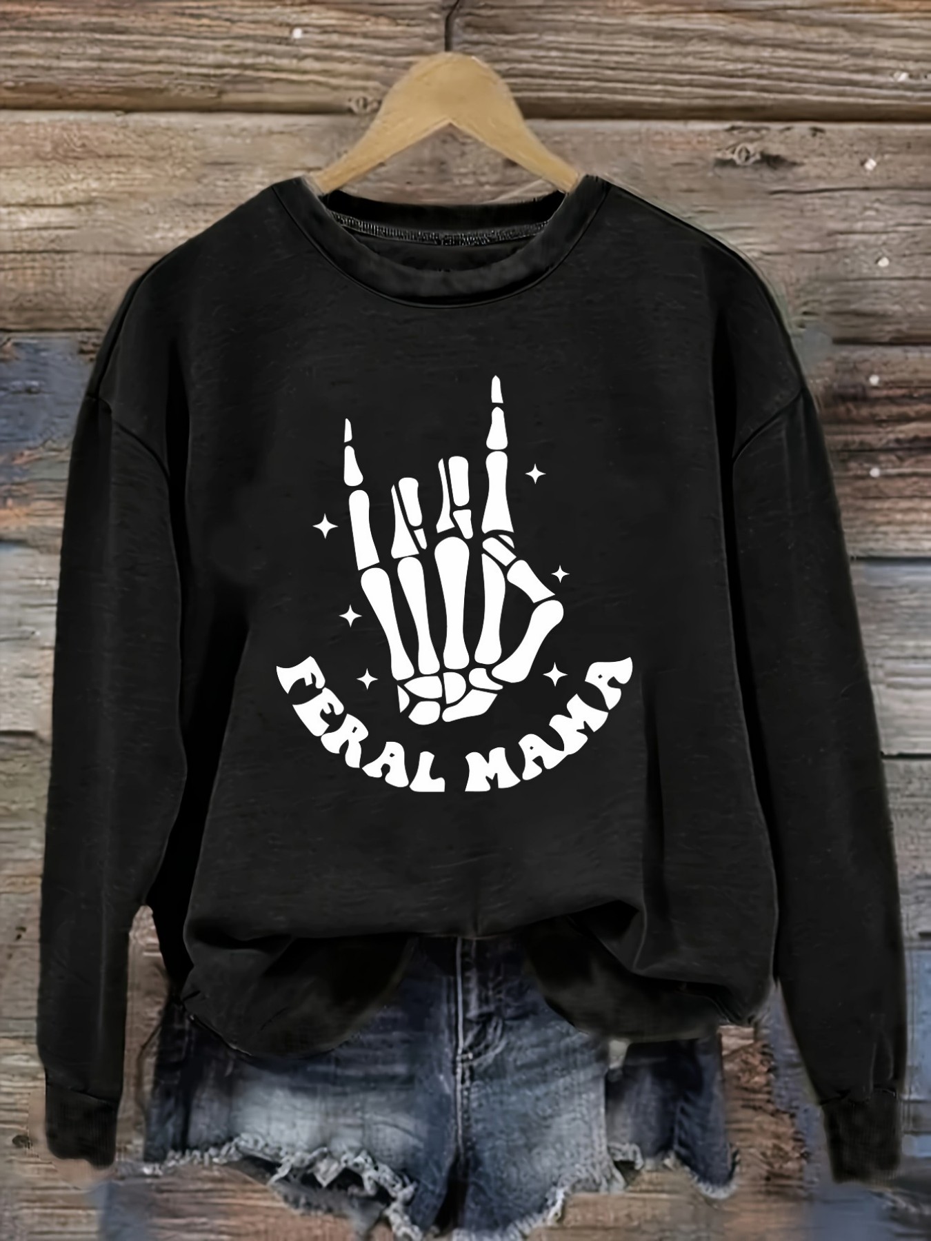 Costumes - Kaos Wanita Lengan Panjang Kasual Kerah