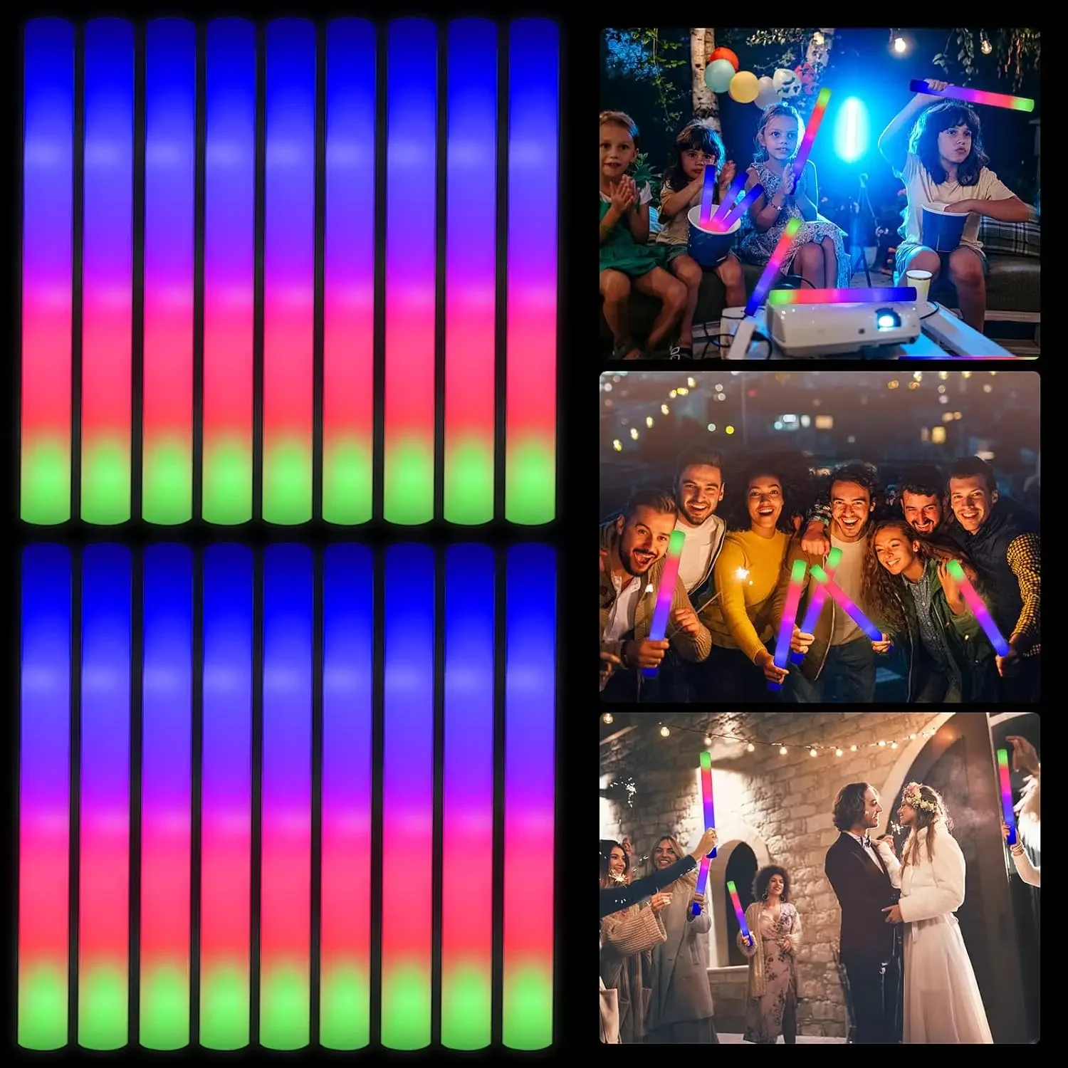 Flashing Led Foam Sticks Party - 50PCS Tongkat Busa LED Bercahaya untuk
