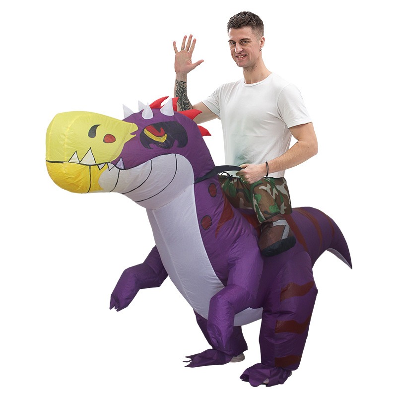 Inflatable Dinosaur Costume Adult - Kostum Dinosaurus Tiup Halloween, Pakaian Hewan