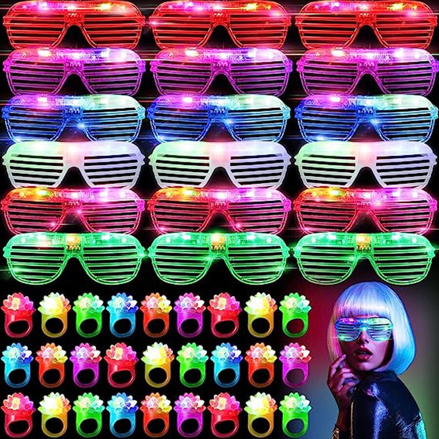 Glow In The Dark Party Glasses - 10-50buah kacamata LED kacamata menyala 6