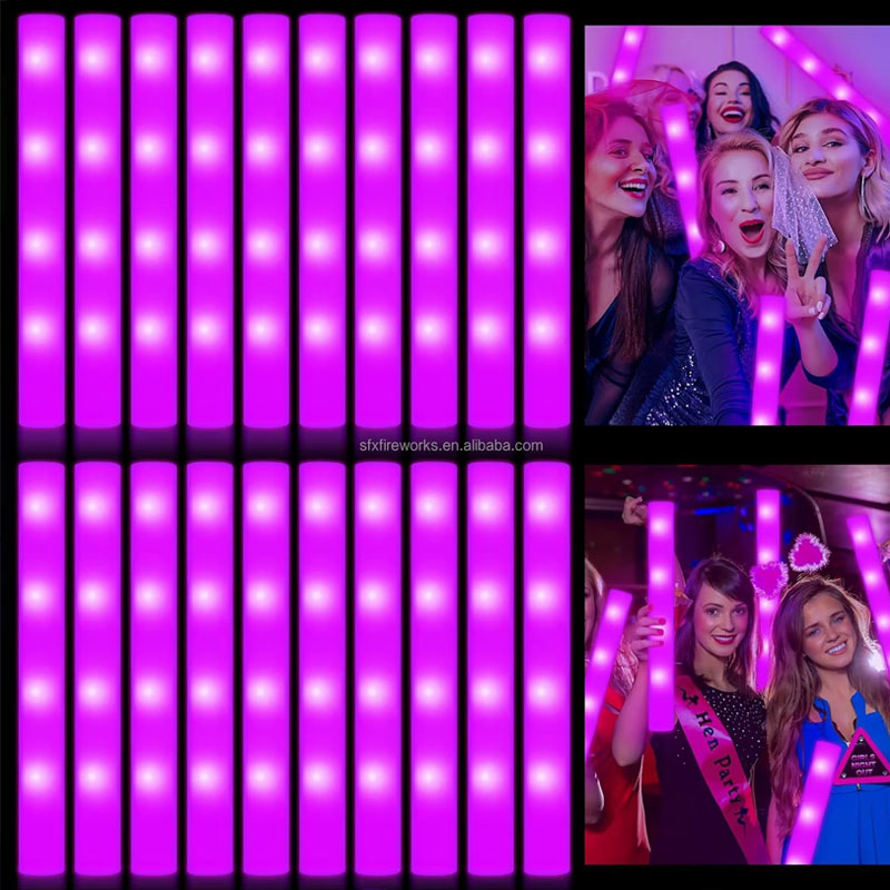 Flashing Led Foam Sticks Party - 20 Buah Tongkat Cahaya Busa Warna-warni