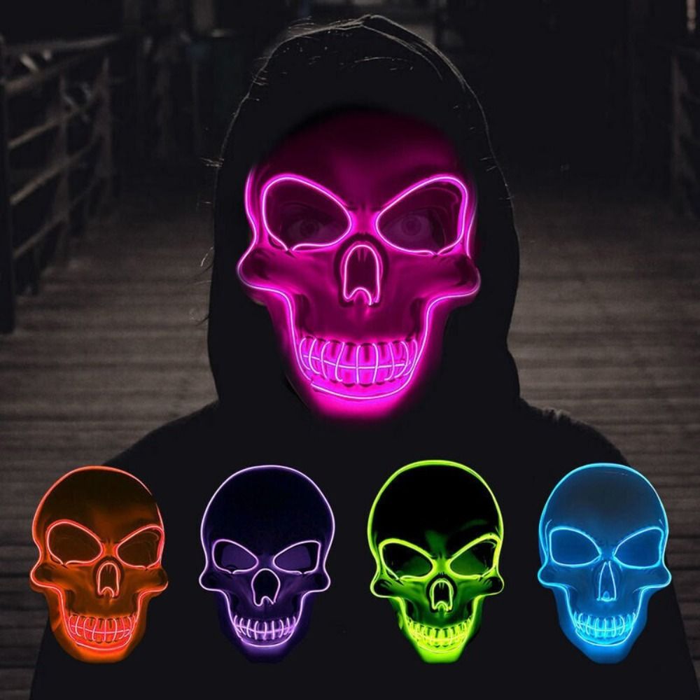 Led Purge Mask Halloween - Topeng Tengkorak Halloween Horor Fashion dengan