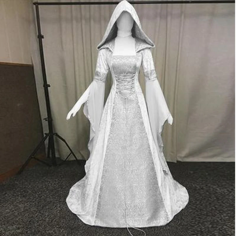 Medieval Renaissance Dress Women - Gaun Victoria Abad Pertengahan Gaun Beludru