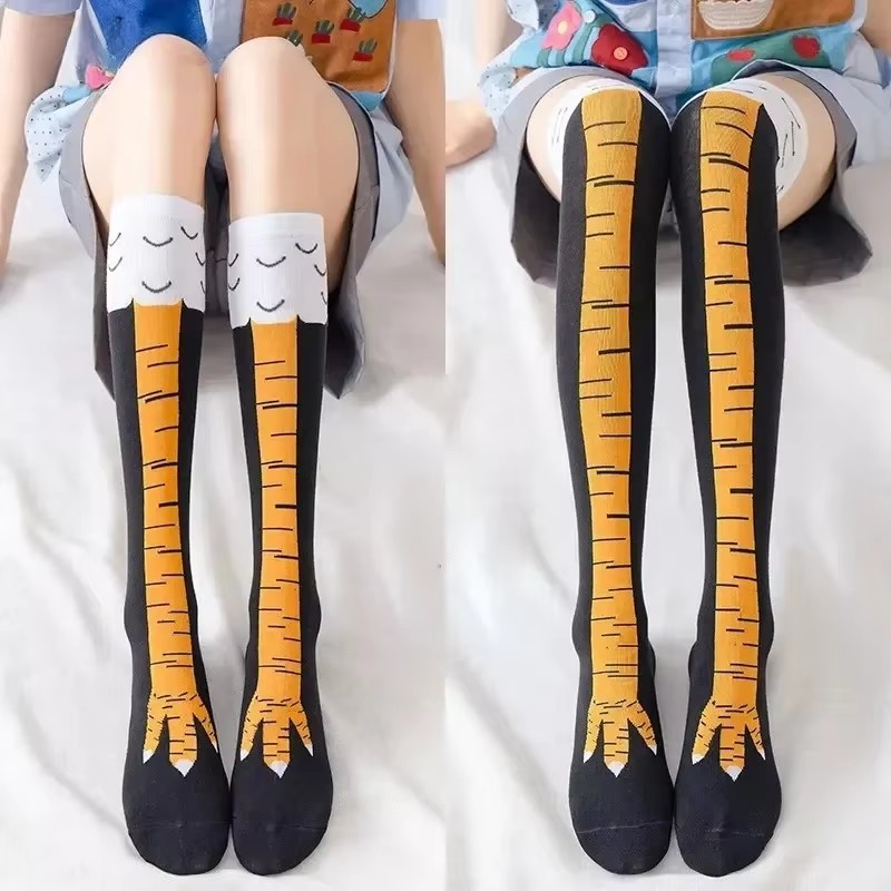 Funny Chicken Leg Socks - Stoking Kaki Ayam Lucu, Stoking Panjang