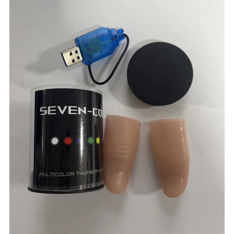 Tujuh Warna Lampu LED Ujung Ja - Thumb Tip Magic Trick Set ulasan dan harga