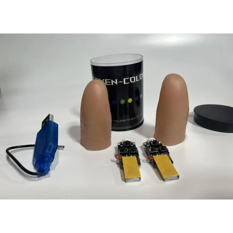 Tujuh Warna Lampu LED Ujung Ja - Thumb Tip Magic Trick Set ulasan dan harga