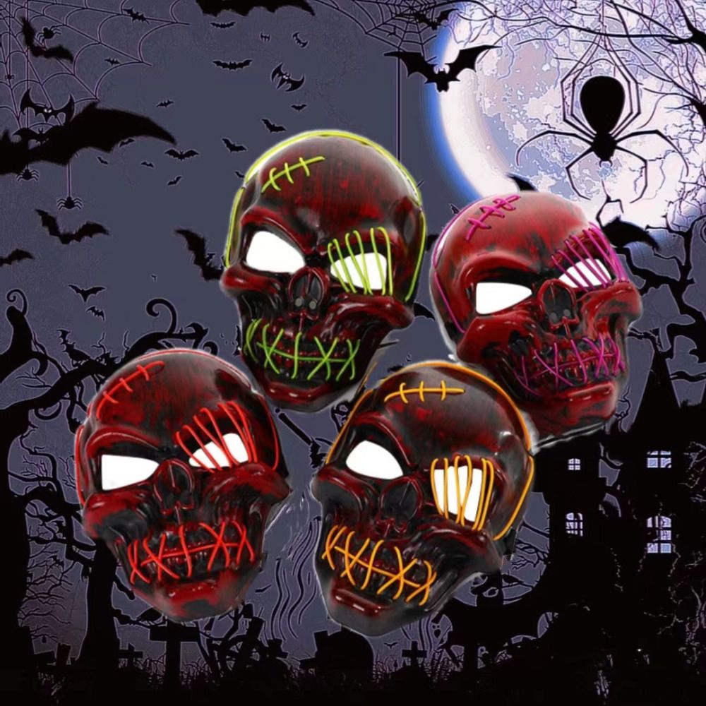 Topeng Tengkorak Halloween Got - Led Purge Mask Halloween ulasan dan harga