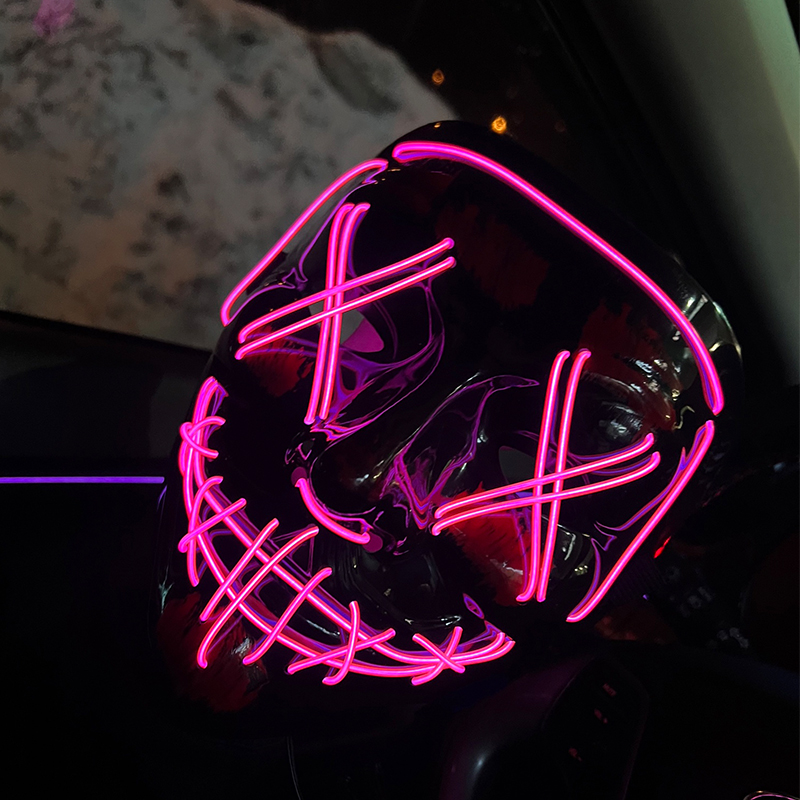 Grosir 10pcs Masker LED Purge  - Led Purge Mask Halloween ulasan dan harga