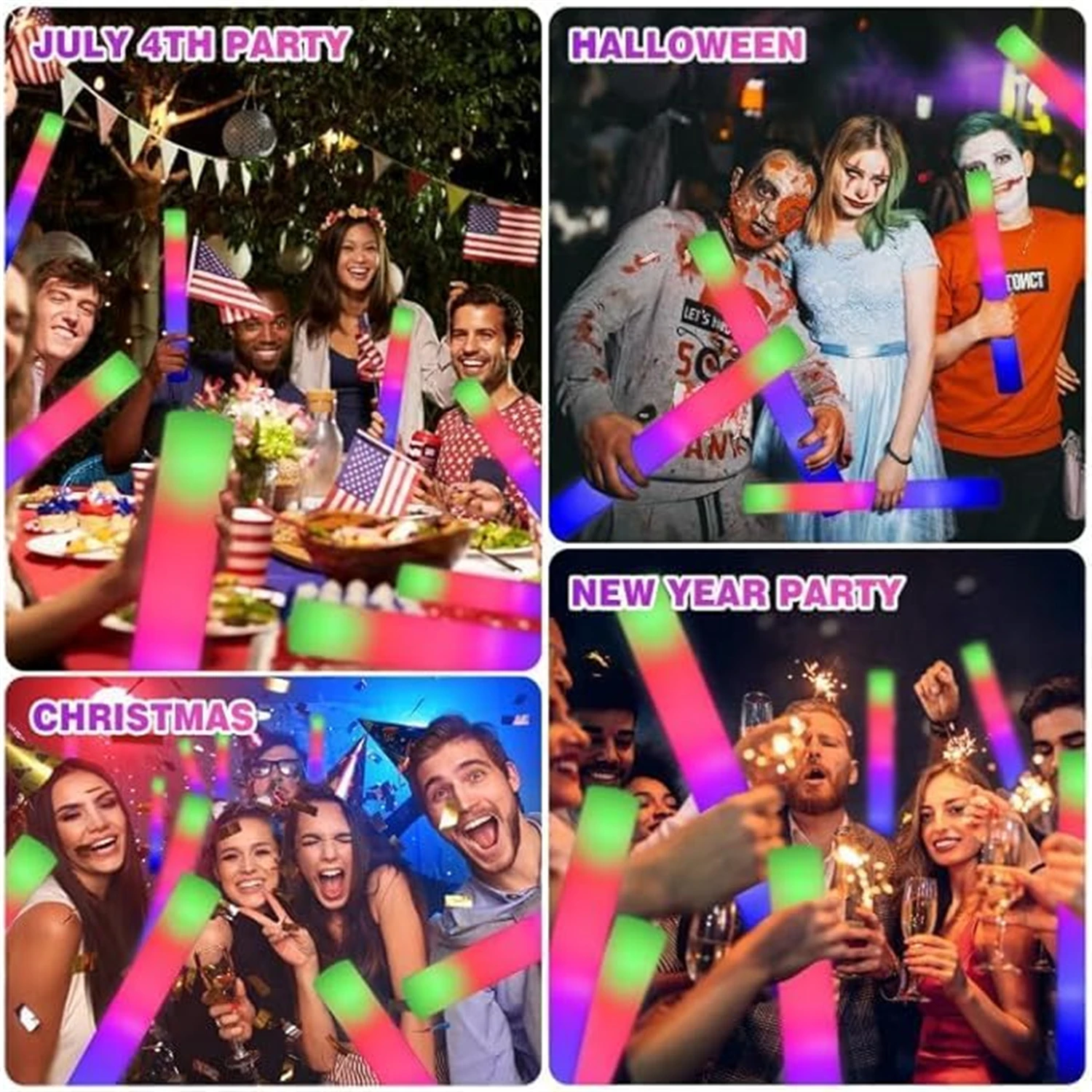 50 Buah Tongkat Cahaya Busa LE - Flashing Led Foam Sticks Party ulasan dan harga