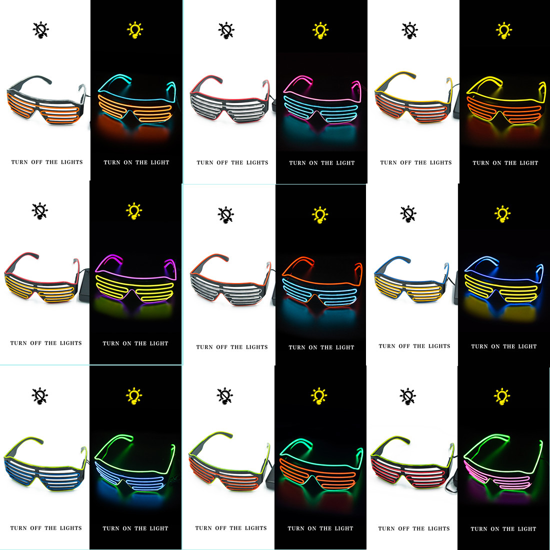 Kacamata bercahaya LED Gafas b - Glow In The Dark Party Glasses ulasan dan harga