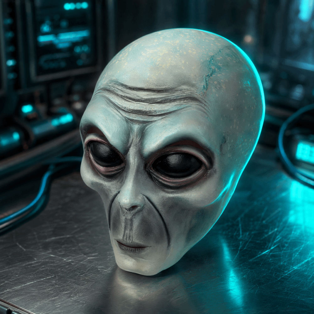Topeng Alien Bahan Latex, Tope - Latex Alien Mask Realistic ulasan dan harga