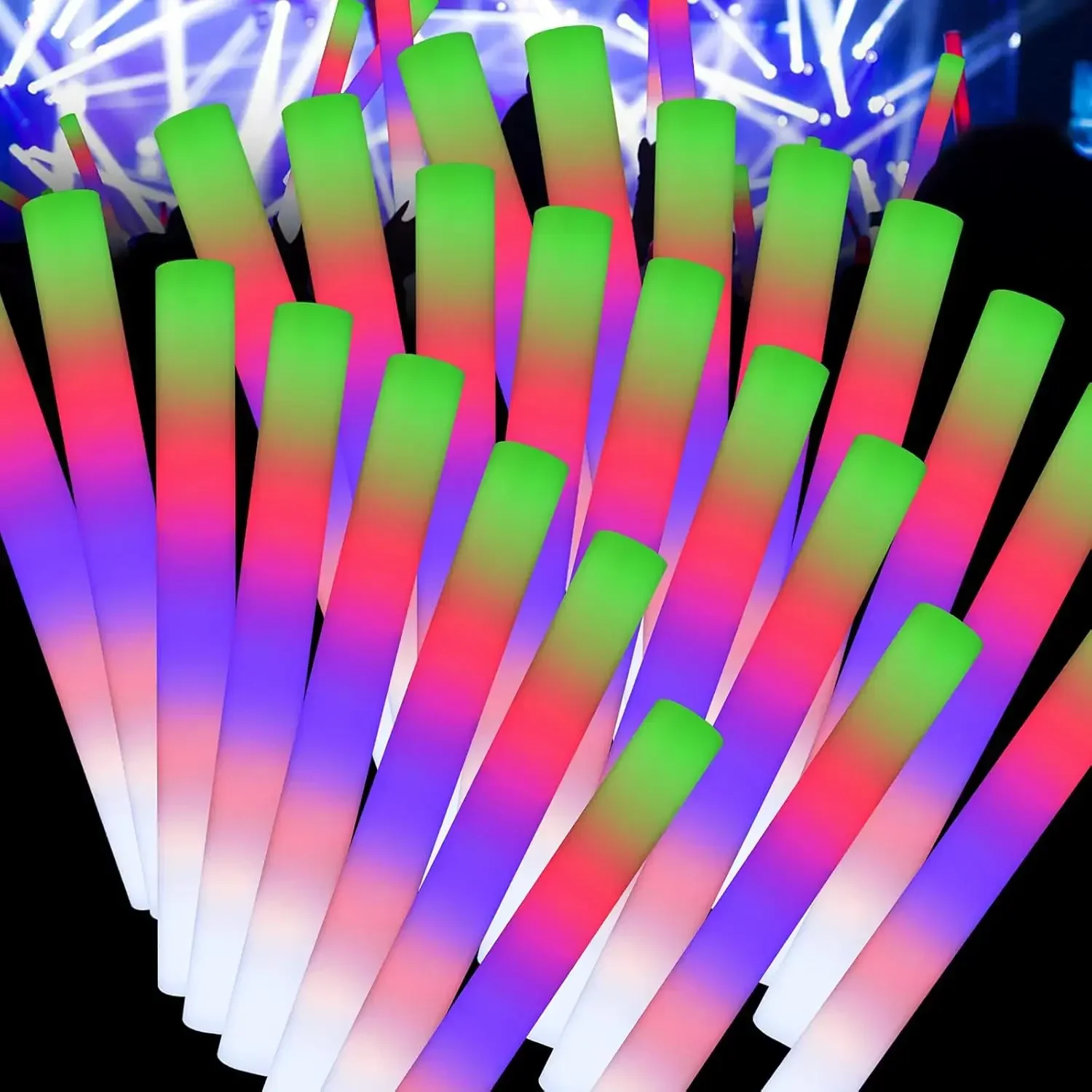 50PCS Tongkat Busa LED Bercaha - Flashing Led Foam Sticks Party ulasan dan harga
