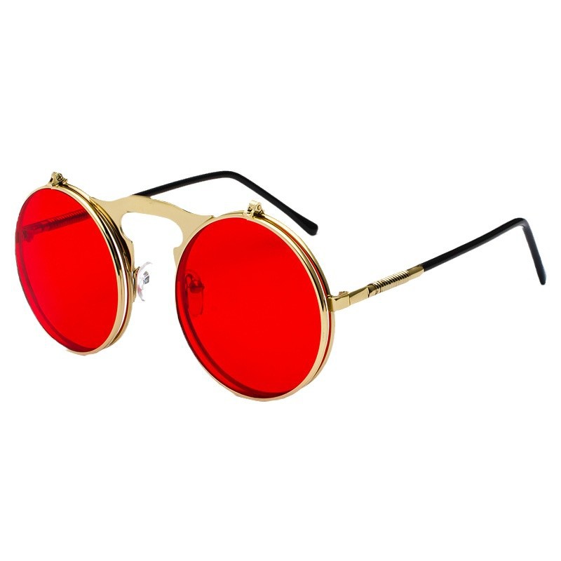 Kacamata Hitam Bulat Merah Ret - Glow In The Dark Party Glasses ulasan dan harga