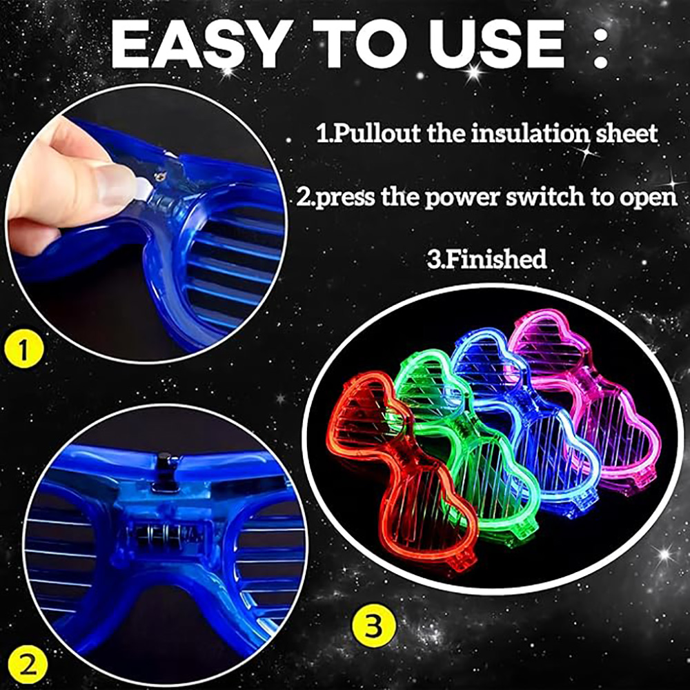 5/10/20/30/50 Kacamata Menyala - Glow In The Dark Party Glasses ulasan dan harga
