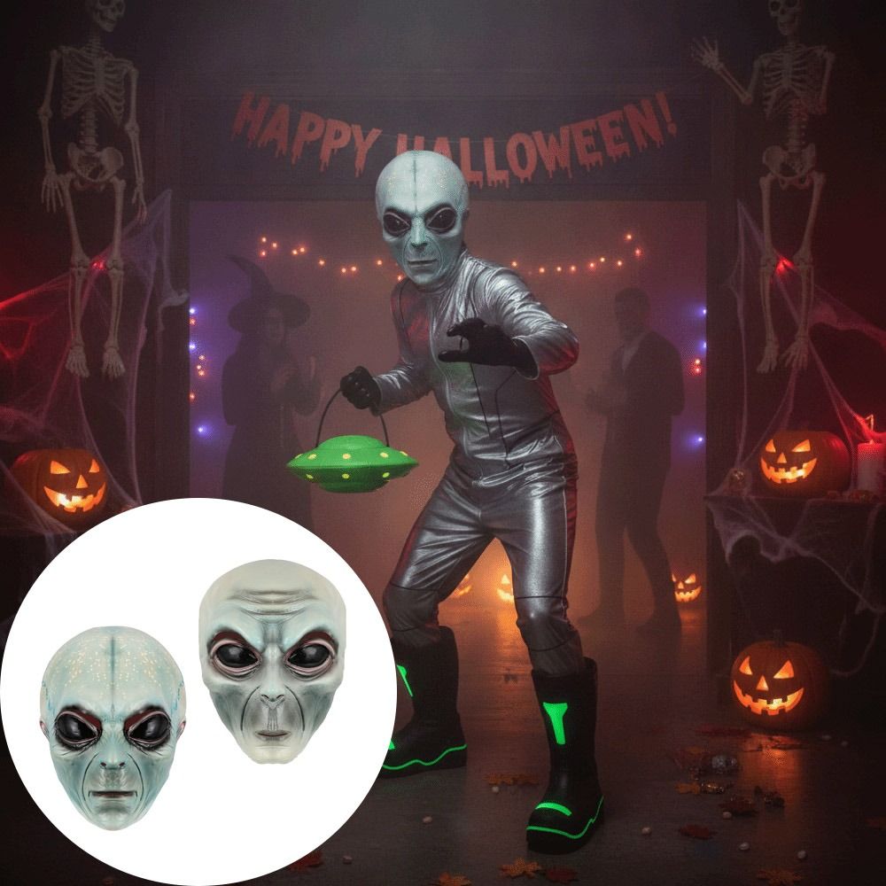 Topeng Alien Bahan Lateks, Top - Latex Alien Mask Realistic ulasan dan harga