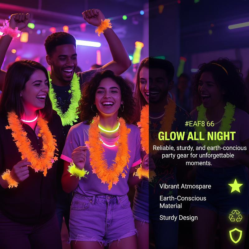 Set Kalung Bunga Neon Glow Sta - Glow In The Dark Party Glasses ulasan dan harga