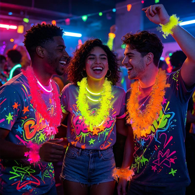 Set Kalung Bunga Neon Glow Sta - Glow In The Dark Party Glasses ulasan dan harga