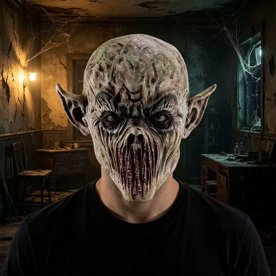 Topeng Monster Menyeramkan Hal - Latex Alien Mask Realistic ulasan dan harga