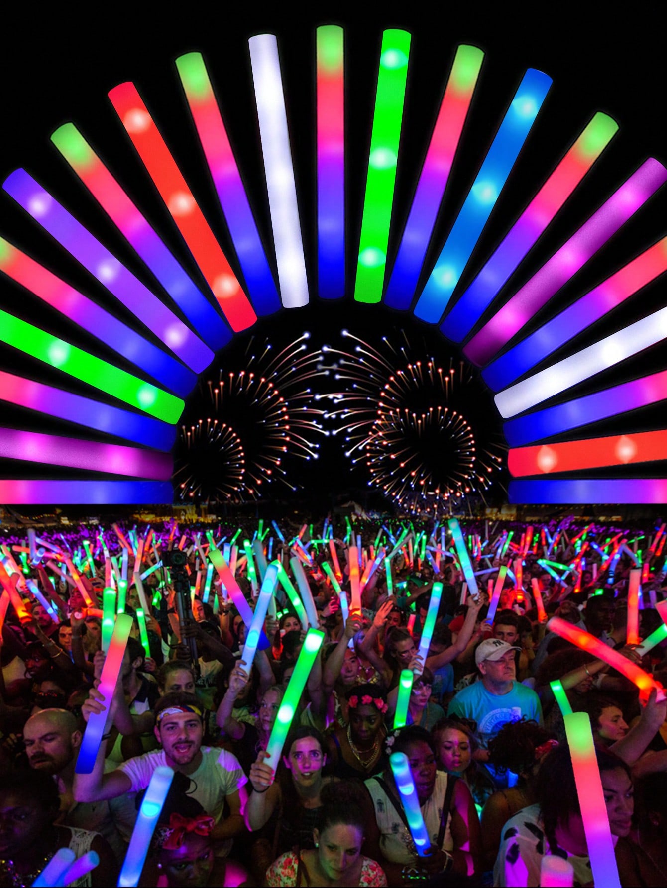 Tongkat cahaya busa LED, 20/30 - Flashing Led Foam Sticks Party ulasan dan harga