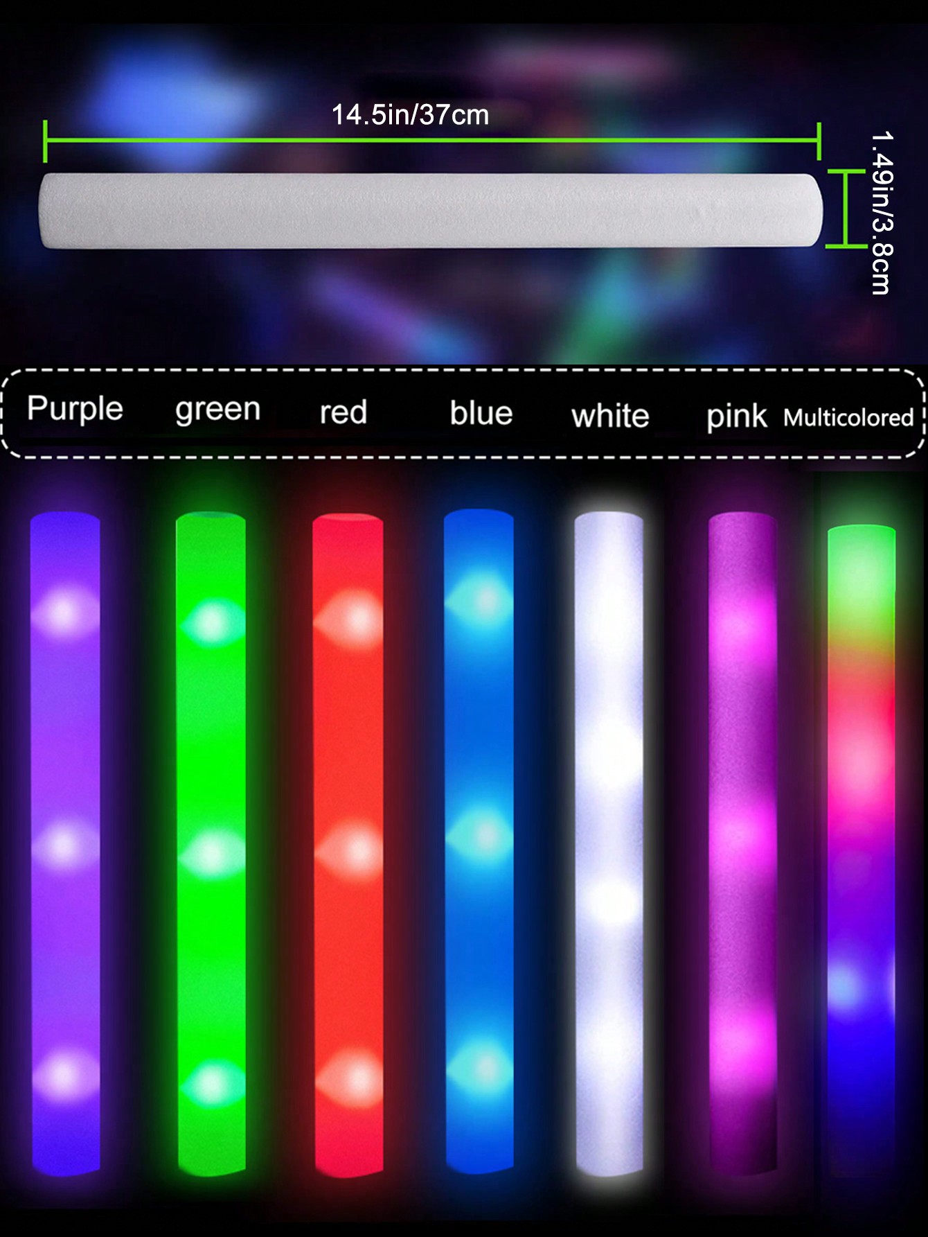 Tongkat cahaya busa LED, 20/30 - Flashing Led Foam Sticks Party ulasan dan harga
