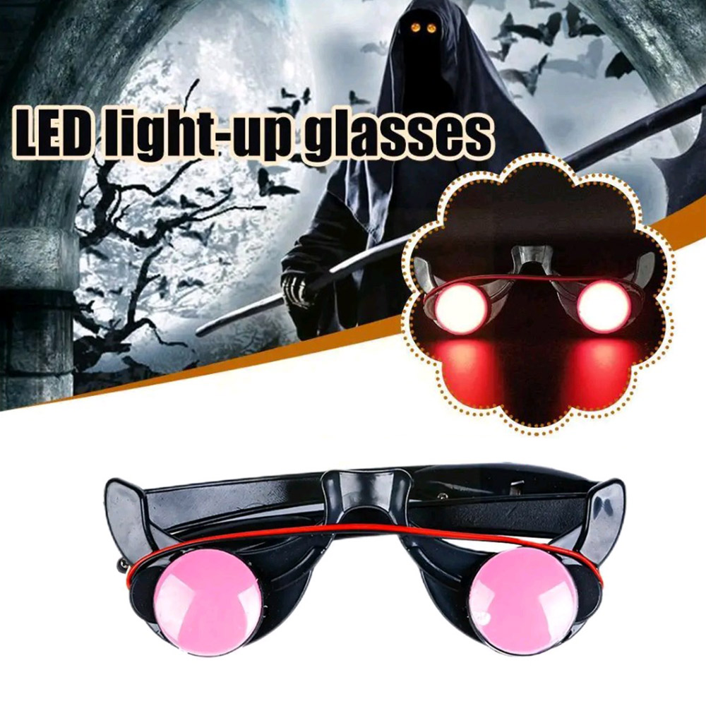 Kacamata merah horor Halloween - Glow In The Dark Party Glasses ulasan dan harga