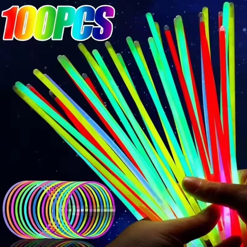 50/100 Buah Tongkat Fluoresens - Glow In The Dark Party Glasses ulasan dan harga