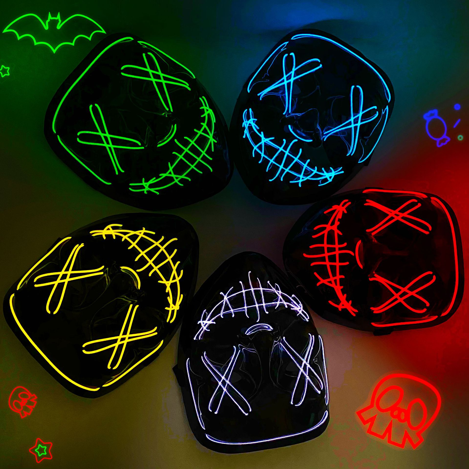 Topeng LED Halloween Karnaval  - Led Purge Mask Halloween ulasan dan harga