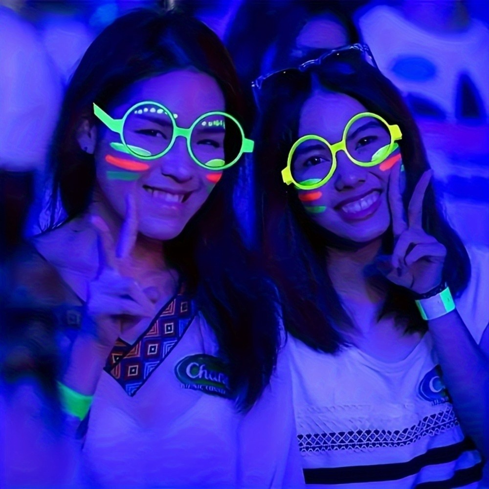 5/12 Buah Kacamata UV Menyala  - Glow In The Dark Party Glasses ulasan dan harga