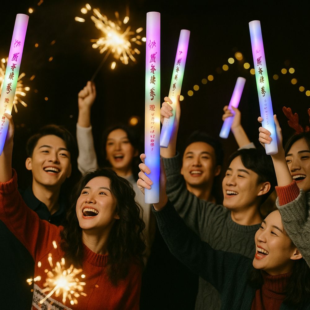 Tongkat Spons Bercahaya Warna- - Flashing Led Foam Sticks Party ulasan dan harga