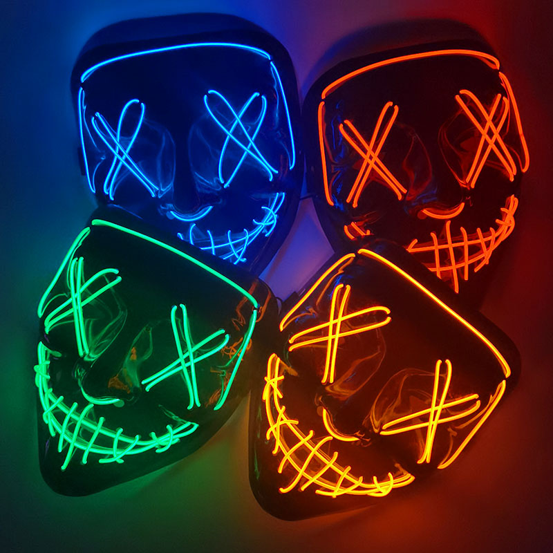 1P Topeng Wajah LED Pesta Tope - Led Purge Mask Halloween ulasan dan harga