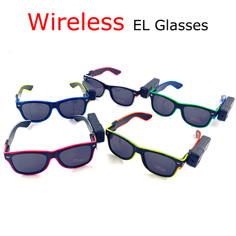 Kacamata Hitam LED Keren Nirka - Glow In The Dark Party Glasses ulasan dan harga